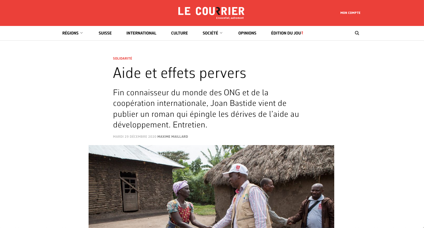 Interview with Joan Bastide, Le Courrier, December 30, 2020